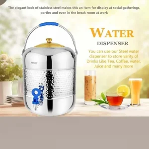Mintage Stainless Steel Hammered Matka With Tap 25 No. (23 Litre) – Premium Water Storage Pot for Home & Kitchen - Image 3
