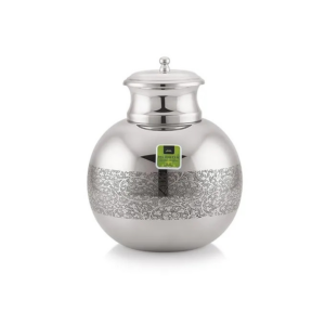 Mirror Stainless Steel Water Pot Deluxe Large Ornate Plus With Lid 10 Litre – Premium Water Storage Container