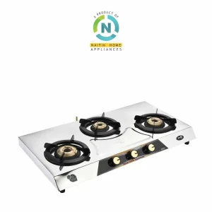 Naitik Gas Stove 3 Burner Nebta Stainless Steel Body | 3Br Stainless Steel Gas Stove | Manual Ignition