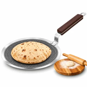 Orange Triply Stainless Steel Honeycomb Deep Concave Tawa 250mm | Gas & Induction Roti Tawa - Image 5