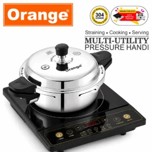 Orange Triply Stainless Steel Multi Utility Pressure Handi 3.5L with 3 Lids | Gas & Induction Compatible - Image 6