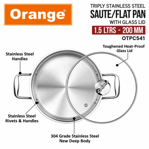 ORANGE TRIPLY SS FLAT KADAI_2