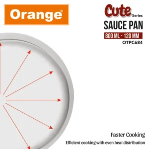 Orange Triply Stainless Steel Cute Series Sauce Pan 800ml Gas & Induction Compatible - Image 6