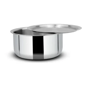 Orange Triply Stainless Steel Tope Set (6 Pieces) with Steel Lids | Gas & Induction Friendly (Sizes 140mm-160mm-180mm-200mm-220mm?240mm) - Image 3