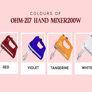 Orpat Hand Mixer OHM217 200 Watts | 5 Speed Control & Stainless Steel Beaters - Image 2