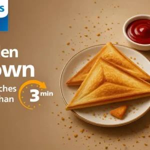 Philips HD3000/80 4-Slice Sandwich Maker | 800W | UHD Plates | Non-Stick Grill | Easy Clean - Image 6