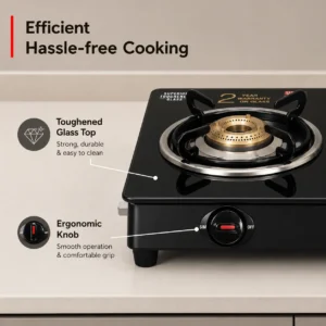 Prestige Magic Plus LP Gas Stove | Toughened Glass Top, Tri-Pin Brass Burners & Spill-Proof Design - Image 3