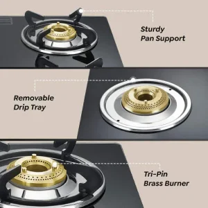 Prestige Marvel Plus Square 4 Burner Gas Stove GTM 04 SQ Plus | Toughened Glass Top, Jumbo Burner, Manual Ignition - Image 4