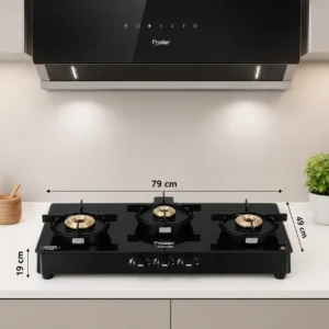 Prestige Svachh Neo 3 Burner Gas Stove | Liftable Brass Burners, Toughened Glass Top & Jumbo Burner - Image 4