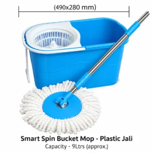 Paras Miracle Smart Spin Mop with Plastic Jali & Extra Microfiber Refill – Bucket Mop for Easy Floor Cleaning - Image 3
