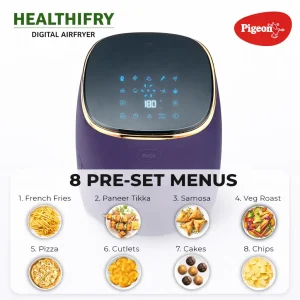 Pigeon Healthifry Plus 1400W Digital Air Fryer | Oil-Free Healthy Cooking | Touch Panel Air Fryer - Image 3