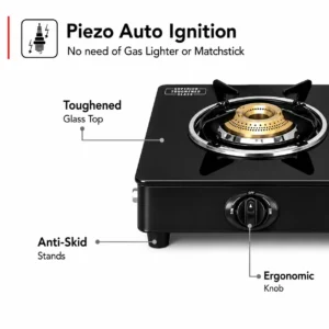 Prestige Marvel Plus GTM 03 AI 3 Burner Gas Stove | Auto Ignition, Toughened Glass Top & Jumbo Brass Burners - Image 6
