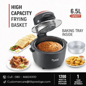 Prestige Multi-Chef 6.5L Air Fryer 1200W | Digital Display, See-Through Lid, Fry Grill Bake Toast Oven - Image 8