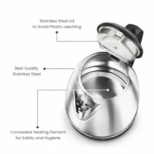 Prestige PKOSS 1.5L Electric Kettle 1350W | Stainless Steel, Fast Boiling, Auto Cut-Off, 360° Base - Image 4