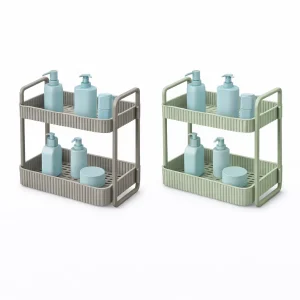 Qualis Countertop Storage Rack Rectangular 2-Step ? Two Tier Bathroom Organizer