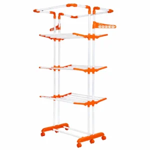 Qualis King Jumbo 3 Layer Cloth Drying Stand with Wheels Foldable Extra Large Space Saving Laundry Rack - Image 4