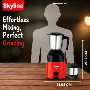 Skyline Mixer Grinder 550W with 2 Stainless Steel Jars | Heavy Duty Grinding & Blending Machine | VTL-1500 - Image 4