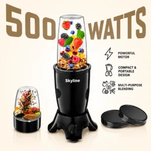 Skyline Nutri Mix Pro 500W Mixer Grinder with Multipurpose Jars | Compact Kitchen Mixer | VTL222 - Image 3