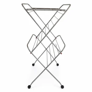 Stainless Steel Cloth Drying Stand 6FT with Wheels | 1" SS Round Pipe | Full Band | Foldable & Durable Clothes Drying Rack