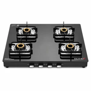 Sujata Classic Glass Cooktop | Toughened Glass Gas Stove with SABAF Valve, Manual Ignition, 2, 3 & 4 Burner - Image 3