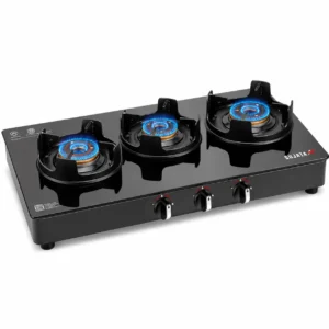Sujata Deluxe Glass Cooktop | Toughened Glass Gas Stove with SABAF Valve, Manual Ignition, 2, 3 & 4 Burner - Image 6