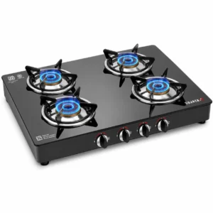 Sujata Standard Toughened Glass Gas Stove with SABAF Italian Valve & Manual Ignition | 2, 3 & 4 Burner - Image 4