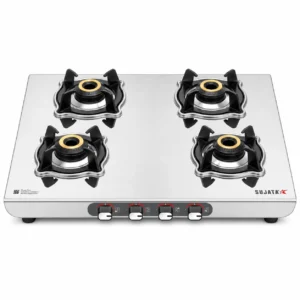 Sujata Sterno Stainless Steel Cooktop | SABAF Valve Gas Stove with Glossy SS Body | 2, 3 & 4 Burner - Image 5