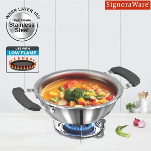 Signoraware Artista Tri-Ply Mini Kadhai 12cm (500ml) | Stainless Steel | Gas & Induction Compatible | Premium Cookware (31134) - Image 3