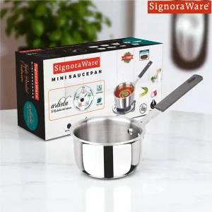 Signoraware Artista Tri-Ply Mini Saucepan 10cm (500ml) | Stainless Steel | Gas & Induction Compatible | Premium Cookware (3189) - Image 6
