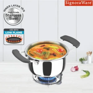 Signoraware Artista Tri-Ply Mini Stew Pot 500ml Stainless Steel Gas & Induction Compatible - Image 3