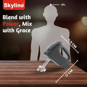 Skyline 300W Electric Hand Mixer with Turbo Function (VTL-7043) – Hand Beater & Electric Whisker for Kitchen - Image 5
