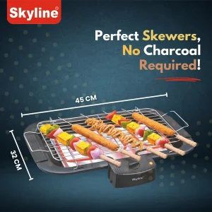 Skyline Electric BBQ Grill with 5 Skewers 2000W (VTL-4545) – Portable Electric Barbecue Grill - Image 10
