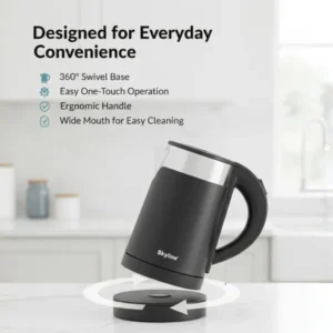 Skyline Double Wall Electric Kettle 1000W 1 Litre (VTL-5018) – Safe & Efficient Water Boiler - Image 6