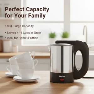 Skyline Electric Kettle 600W 0.5 Litre – Compact Travel Kettle for Quick Boiling - Image 6