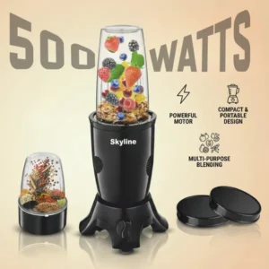 Skyline Nutri Mix Pro 500W Mixer Grinder (VTL222) – Compact & Durable Multi-Purpose Mixer | 1 Year Motor Warranty - Image 3