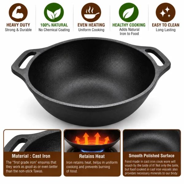 VARUDI CAST IRON KADAI _FEATURES