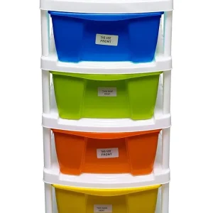 Neoveer Spacer Multipurpose Drawer 4 Container – Plastic Multi colour Drawer Organizer for Home, Office & Kitchen