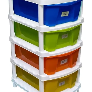 Neoveer Spacer Multipurpose Drawer 4 Container – Plastic Multi colour Drawer Organizer for Home, Office & Kitchen - Image 3