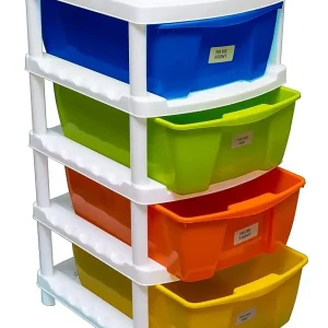 Neoveer Spacer Multipurpose Drawer 4 Container – Plastic Multi colour Drawer Organizer for Home, Office & Kitchen - Image 4
