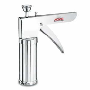 Actionware King Kitchen Press Stainless Steel Sev Machine – 15 Steel Jalis & 6 Icing Nozzles Heavy Duty Farsan Maker