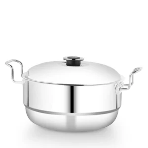 Garuda Multi kadai 18G Combo With 7 Attachments (18G Stainless Steel Extra Deep Kadai with 3 Idli , 1 Coin Idli, 2 Dhokla, 1 Steamer Plates) Steel Multikadai, Steel Idli Maker - Image 4