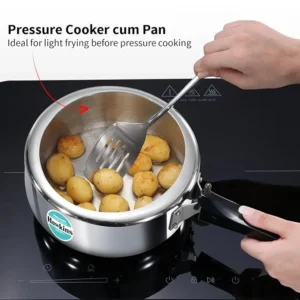 Hawkins Tri-Ply Stainless Steel Pressure Cooker Cum Pan 3L (SSTPP3) | 3mm Extra Thick | Gas & Induction Compatible | 5 Year Guarantee - Image 3