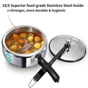 Hawkins Tri-Ply Stainless Steel Pressure Cooker Cum Pan 3L (SSTPP3) | 3mm Extra Thick | Gas & Induction Compatible | 5 Year Guarantee - Image 5