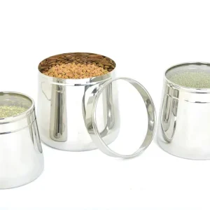 Mirror Stainless Steel Conical Canister Large 3000ml – Stainless Steel Kitchen Storage Container