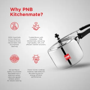 PNB Eco Model Aluminium Pressure Cooker Inner Lid Gas & Induction Compatible 3L & 5L - Image 3