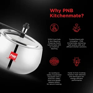 PNB Euro Duo Triply Stainless Steel Pressure Cooker 3.5L Inner Lid with Free Inox Triply Karahi 22cm | Gas & Induction Compatible - Image 5
