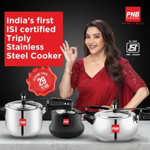 PNB Euro Duo Triply Stainless Steel Pressure Cooker 3.5L Inner Lid with Free Inox Triply Karahi 22cm | Gas & Induction Compatible - Image 7
