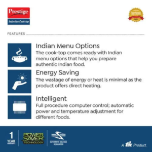 Prestige Xpress Induction Cooktop 1200W | Energy Efficient Portable Stove with Preset Menu & Voltage Regulator - Image 4