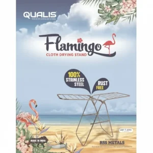 Qualis Flamingo Stainless Steel Cloth Drying Stand | Heavy Duty & Rust-Free