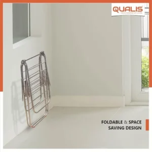 Qualis Flamingo Stainless Steel Cloth Drying Stand Heavy Duty Rust Free Foldable Laundry Rack for Home Use - Image 4